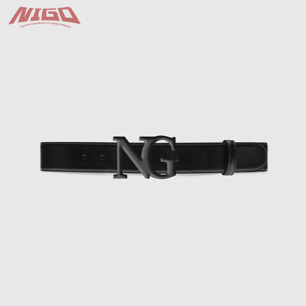 

Женский черный кожаный ремень с пряжкой NIGO Ms 21ss # nigo55684