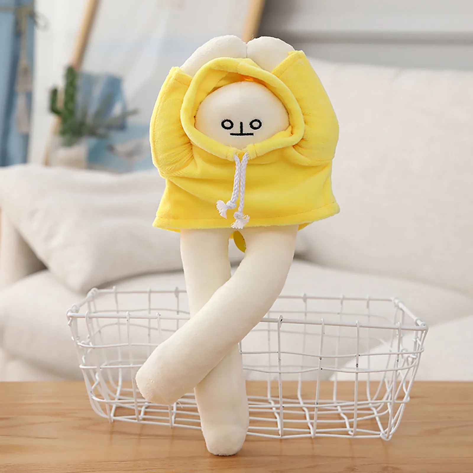 

40cm Changeable Doll Plush Toy Kawaii Long-legged Doll Stuffed Toy With Yellow Clothes Home Decoration Pillow Kid Christmas Gift
