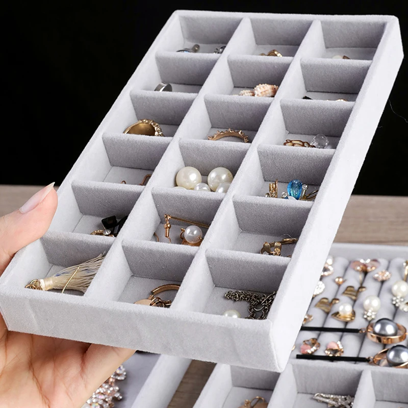 Универсальный органайзер для ювелирных изделий бархатный лоток держатель