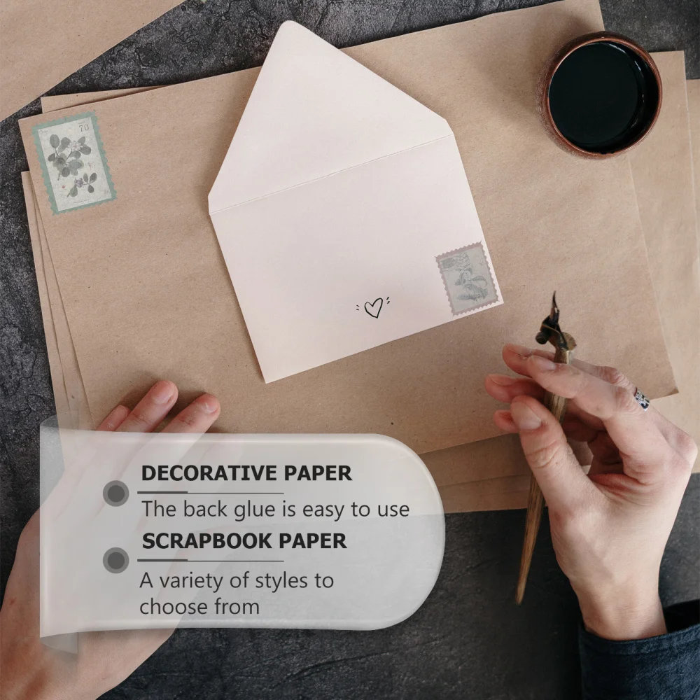 

120 Sheets Vintage Style Postcards Envelopes Cards Paper Scrapbook Notes Decor