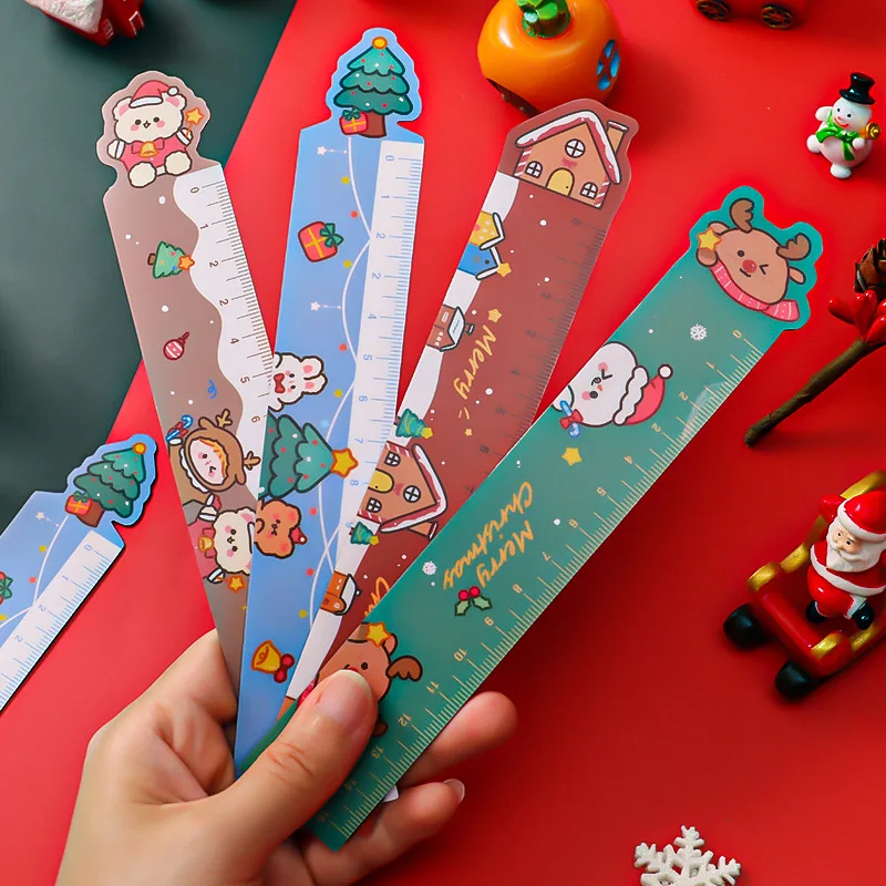 

3pcs/set 15 Cm Christmas Magnetic Ruler Multifunction DIY Drawing Tools Student Rulers School Office Supplies Escolar Gift