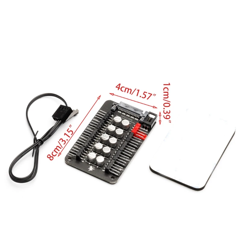 

Chassis Fan Hub CPU Cooling 10 Port 12 V PWM Connector with 4 Pin Efficient PC-Fan Controller System with Adhesive Tape