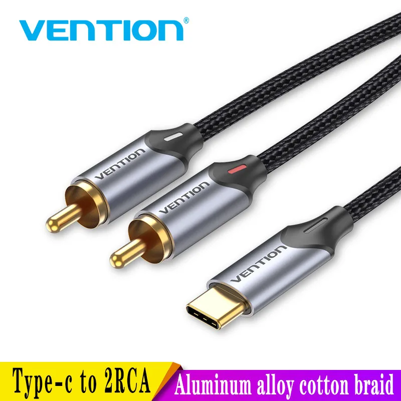 Vention USB C к RCA аудио кабель Тип 2 для динамика усилителя Huawei Xiaomi ноутбука 1 м 3