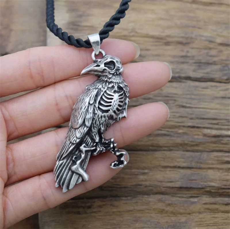 12 шт Готическая птица Odin череп ворона ожерелье Хэллоуин Ворон ювелирные изделия
