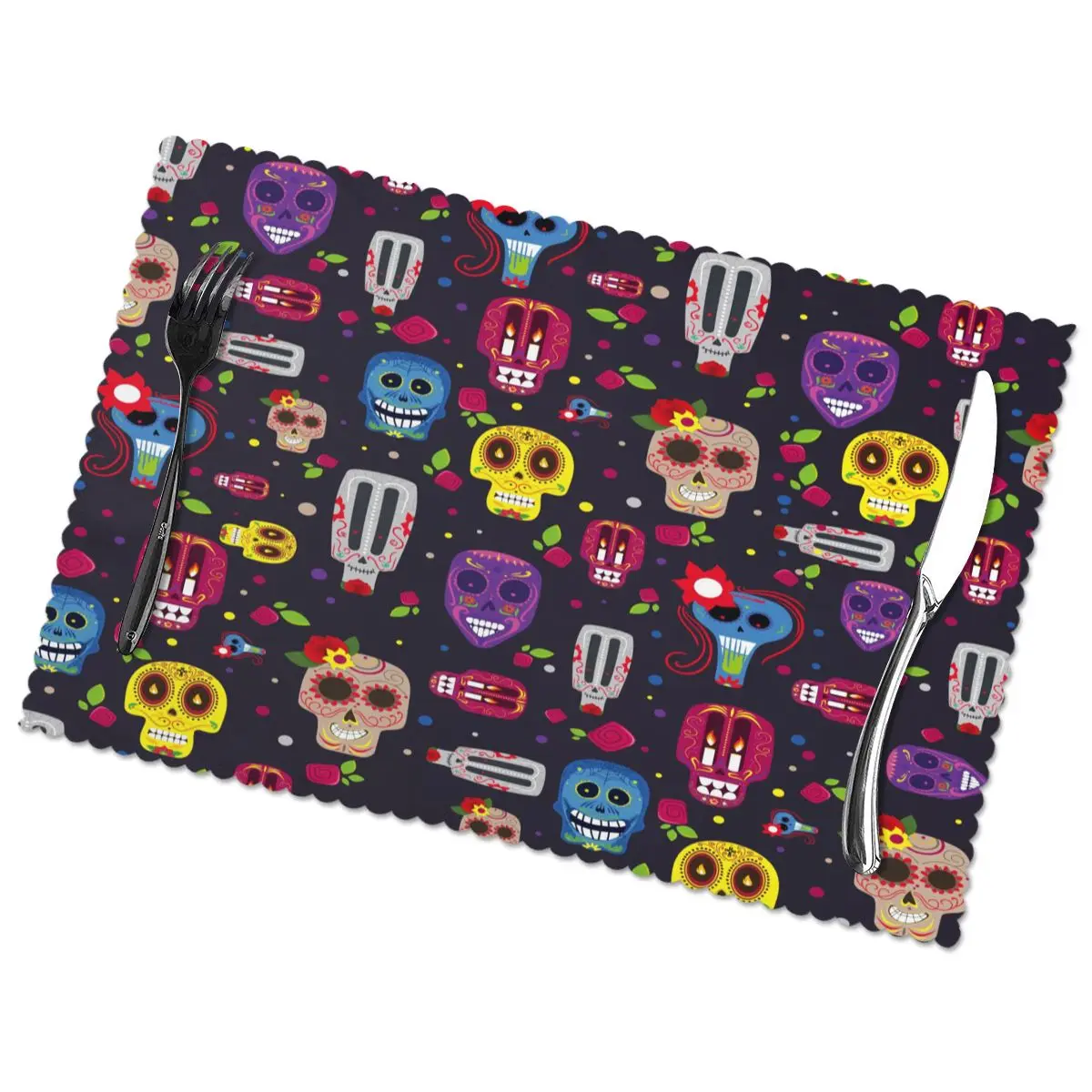 Коврики для стола подставки напитков Мексиканский День мертвых кофейных кружек 6