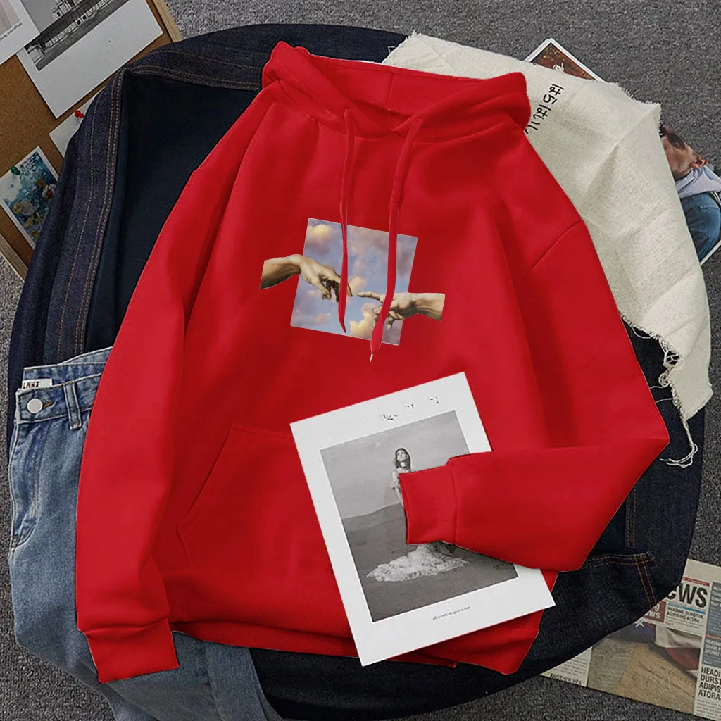 Fashion sweatshirt women unique print hoodies Casual Long Sleeve Hooded Printed Ladies Sweatshirt clothes sudadera mujer hot