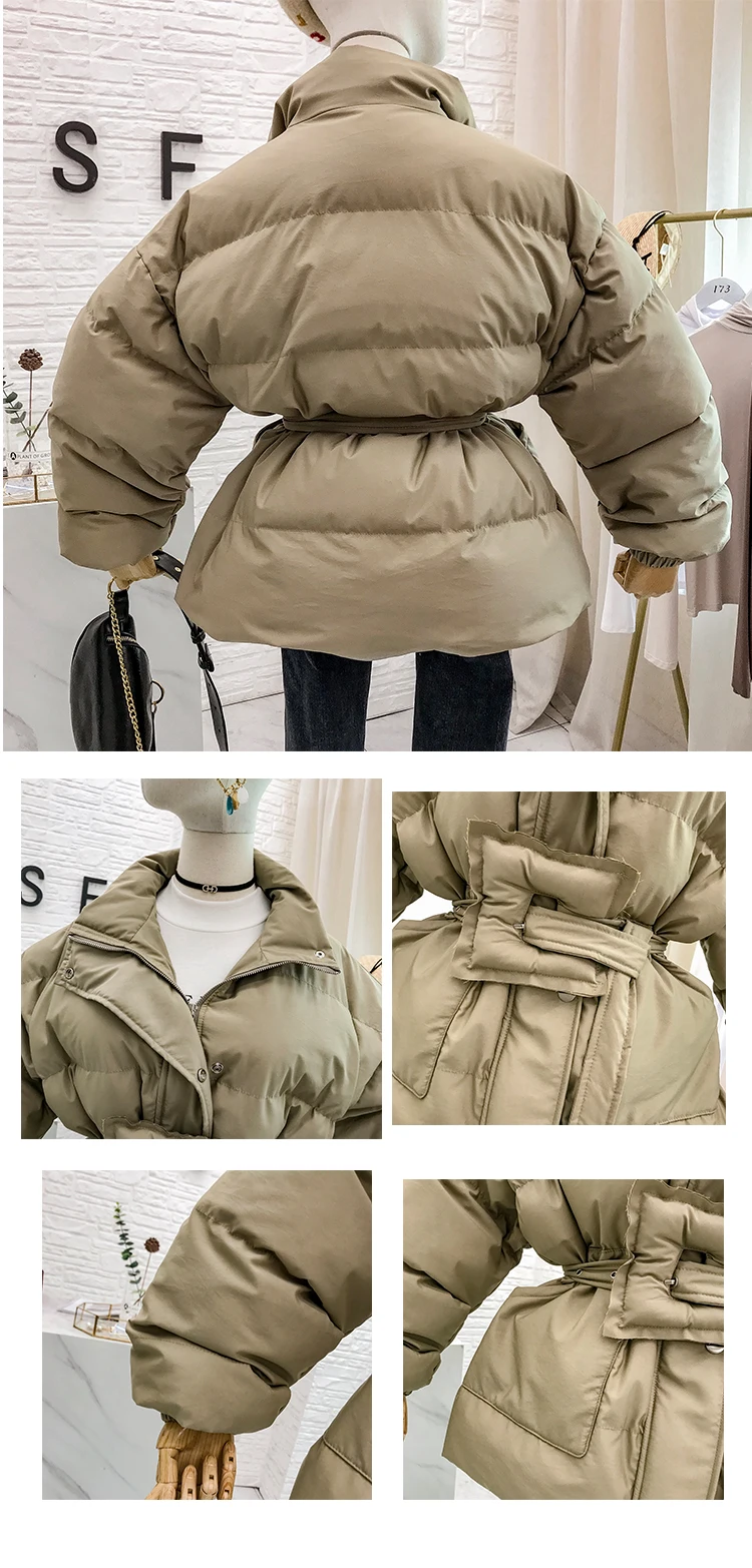 Mooirue 2019 зимние Плотная теплая куртка Для женщин с поясом Винтаж Уличная Куртки