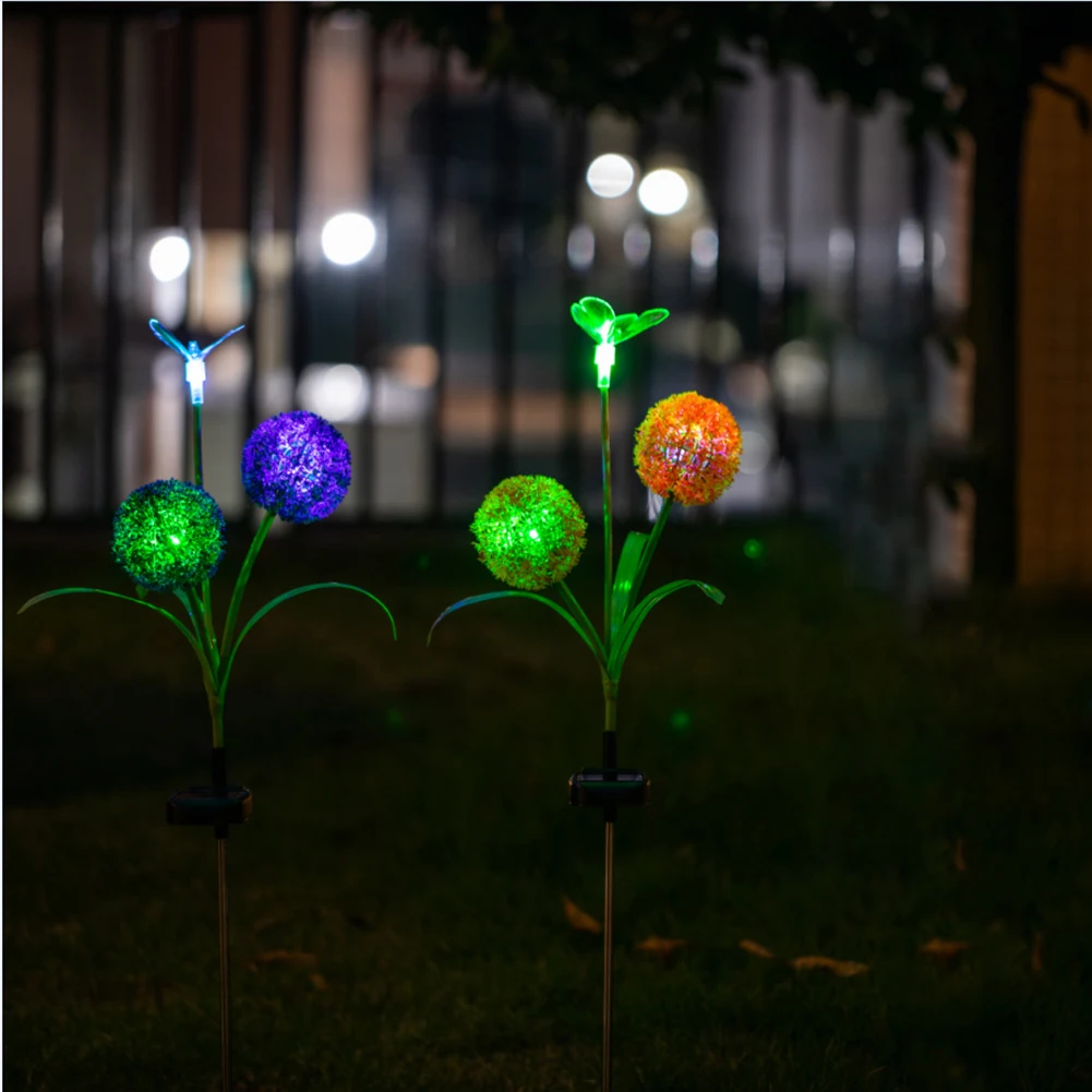 

Dandelion Solar Led Outdoor Light Waterproof Ip55 Simulation Butterfly Home Decorative Flower Lights Garden Decoration Lawn Lamp