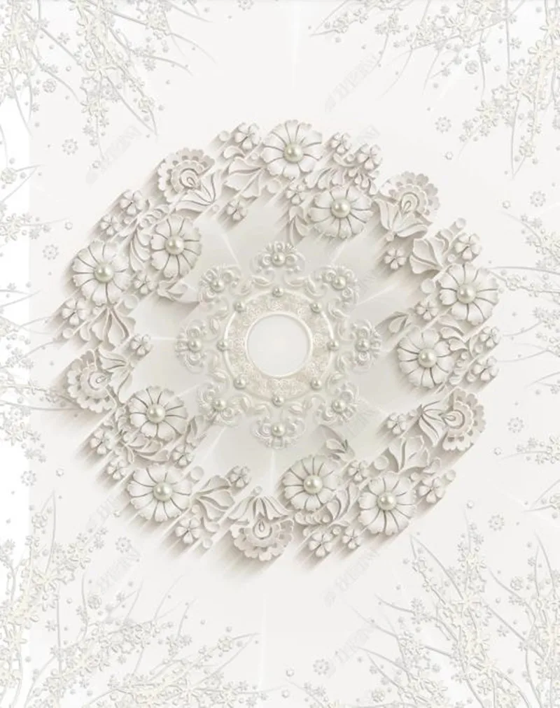 Европейские трехмерные рельефные обои с изображением цветов настенные 3D потолка