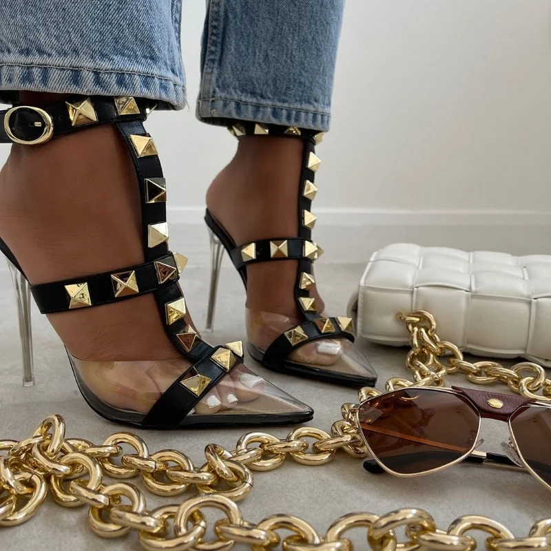 Летняя модная обувь с леопардовым принтом Пикантные прозрачные женские сандалии