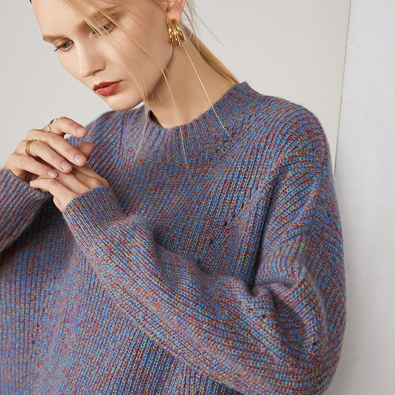 Новинка Осень-зима плотный свободный свитер Топ 100% кашемировый женский | Женская