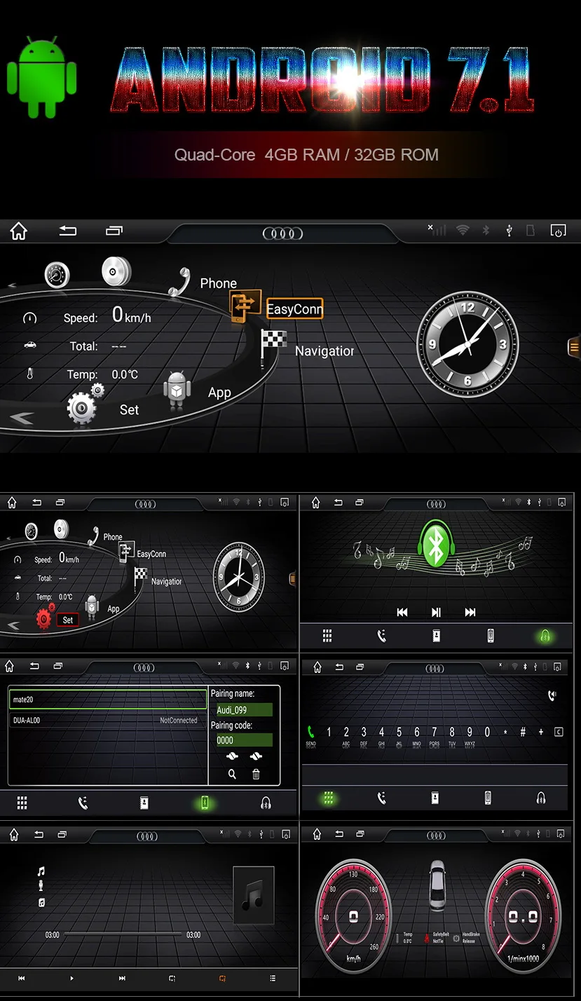 SWITNAV, 4 Гб+ 32 ГБ, Android 7,1 Автомобильный DVD плеер для автомобиля Audi Q5 2010- Автомобильный мультимедийный Авто поддержкой DVR WI-FI DAB OBD