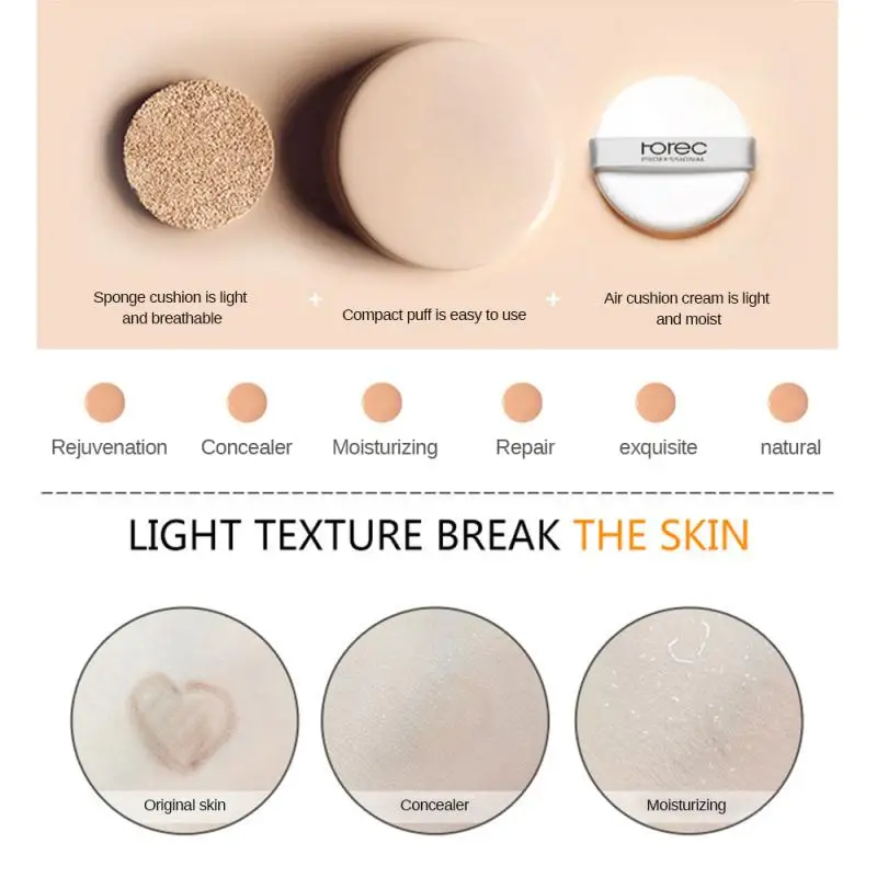 Популярный водостойкий стойкий отбеливающий увлажняющий BB крем с воздушной