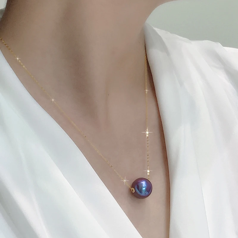 Нимфа из натуральной кожи высокого качества 9 10 мм круглый золотой Южное море