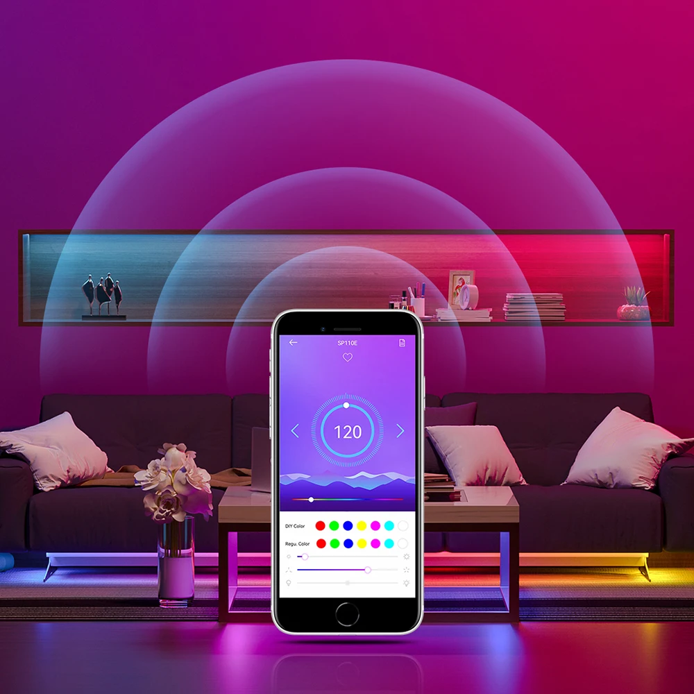 SP110E Bluetooth Controller DC5-12V For WS2812B SK6812 RGB/RGBW Magic Lights LED Pixel Strip Smart Phone APP Control IOS/Android - купить по