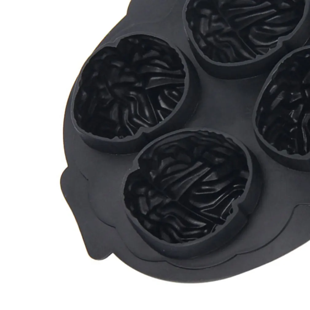 Забавная силиконовая форма в виде ледяной сетки форме мозга четыре отверстия для