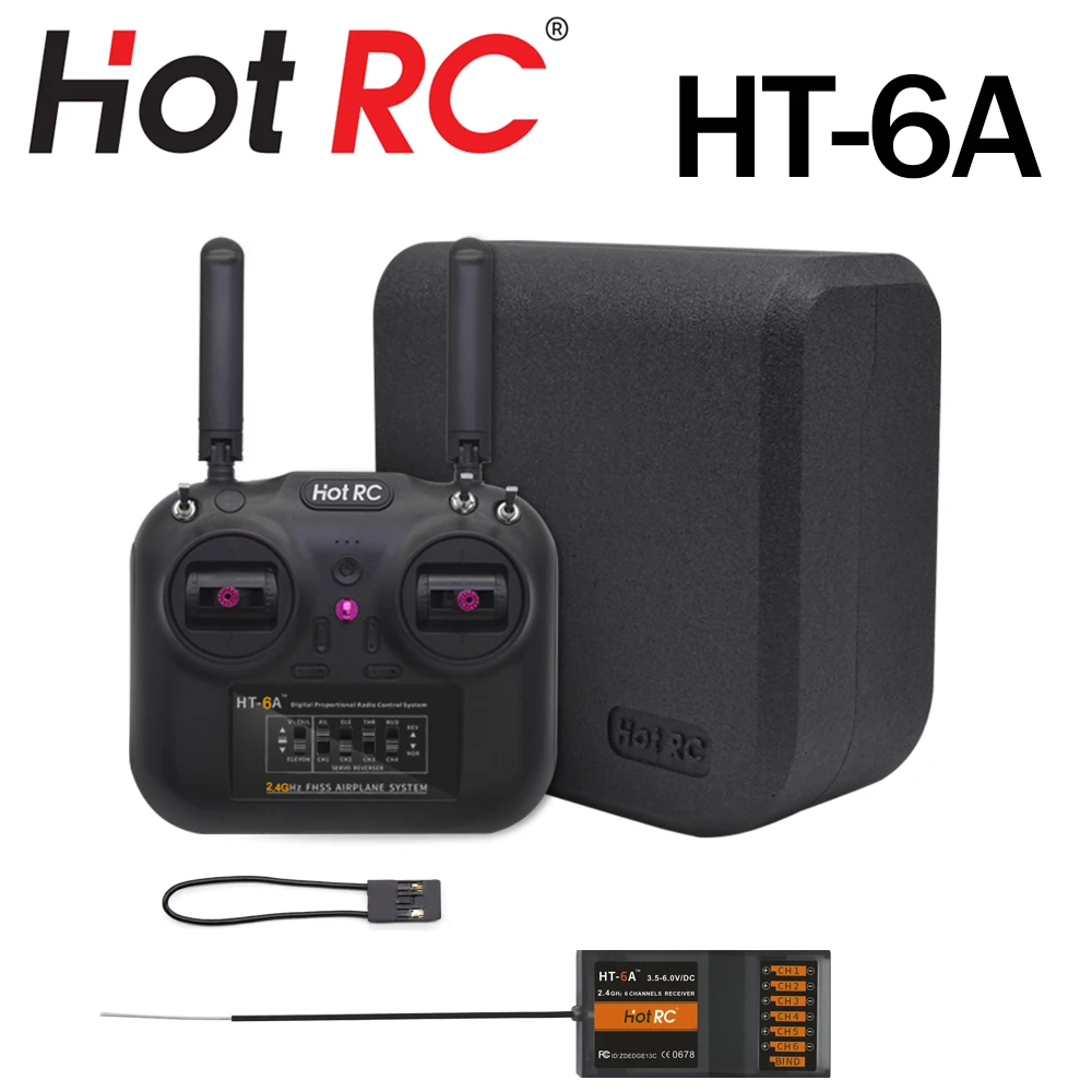 HOTRC HT 6A 2 4G 6CH RC передатчик FHSS & приемник с коробкой для FPV дрона Rc самолета