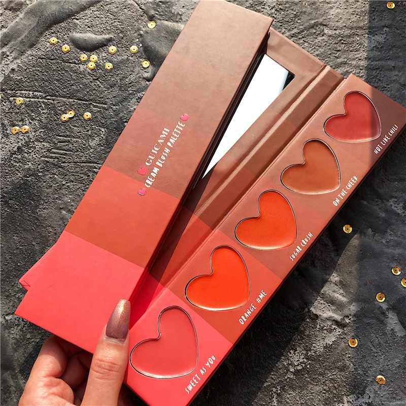 

5 Color Cream Face Blush Palette Makeup Red Rouge Long Lasting Pigmented Natural Cheek Blusher Make Up Facial Blush Cosmetic