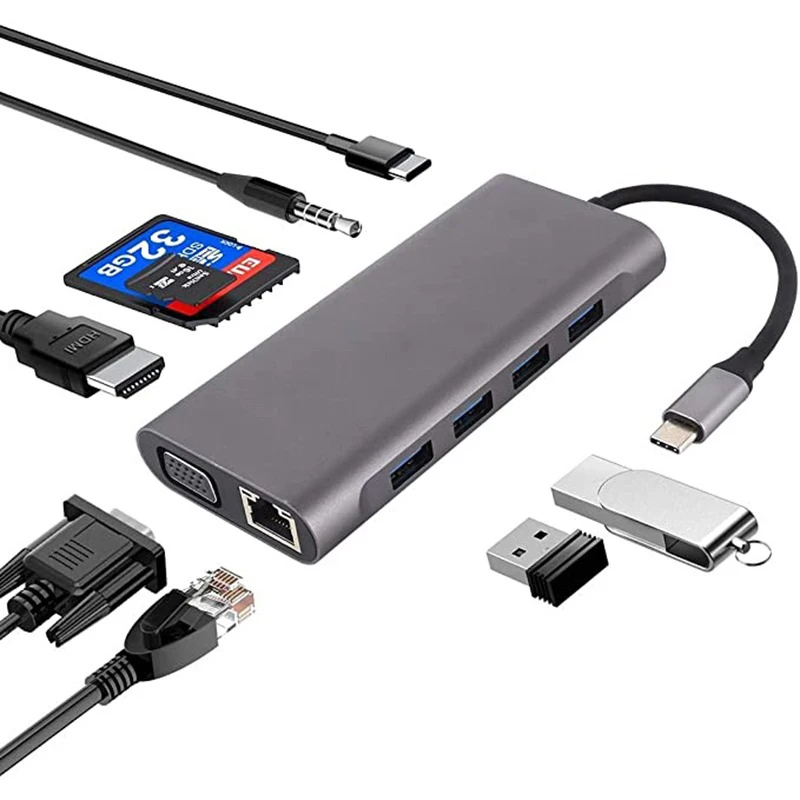 

USB C Hub with 4K HDMI 100W PD USB-C,3 USB-A 5Gbps Data Ports,TF/SD Card Reader, Thunderbolt 3 USBC Hub for MacBook Air/Pro,XPS