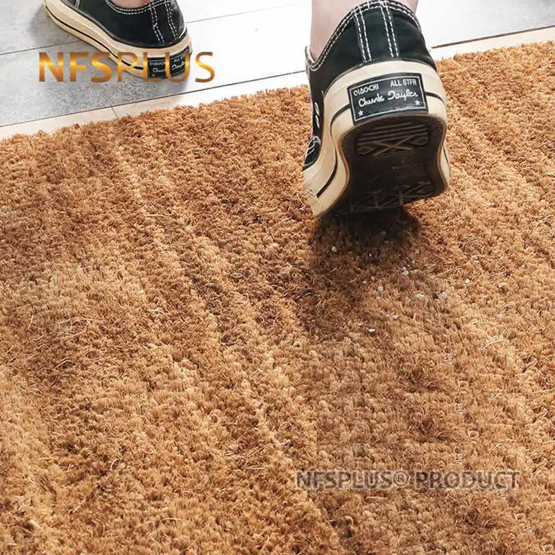 

Coconut Fiber Front Door Mat Carpet Outdoor Shoes Clean Mat 40x60cm Natural Yellow Thick Waterpoof Anti-Slip Entrance Doormat