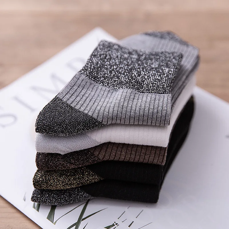 3pairs/lot=6pieces Autumn Winter Womens Fashion Socks Breathable Long Tube Color Matching Vertical Ladies Cotton | Женская одежда