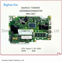 for lenovo ideapad 3 15ada05 3 15ada05 laptop motherboard gs450gs550gs750 nm c821 mainboard with ryzen 5 r5 3500 cpu 4gb ram