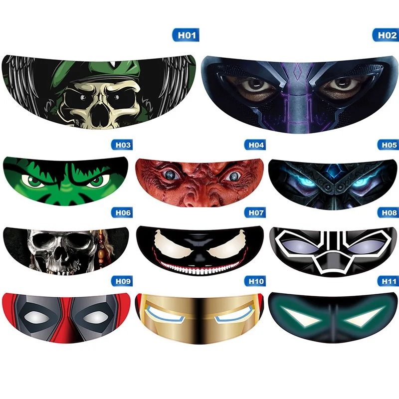 Motorcycle Racing Helmet Visor Lens Sticker Detachable Film Personality Decoration Decals Trim Accessories | Автомобили и