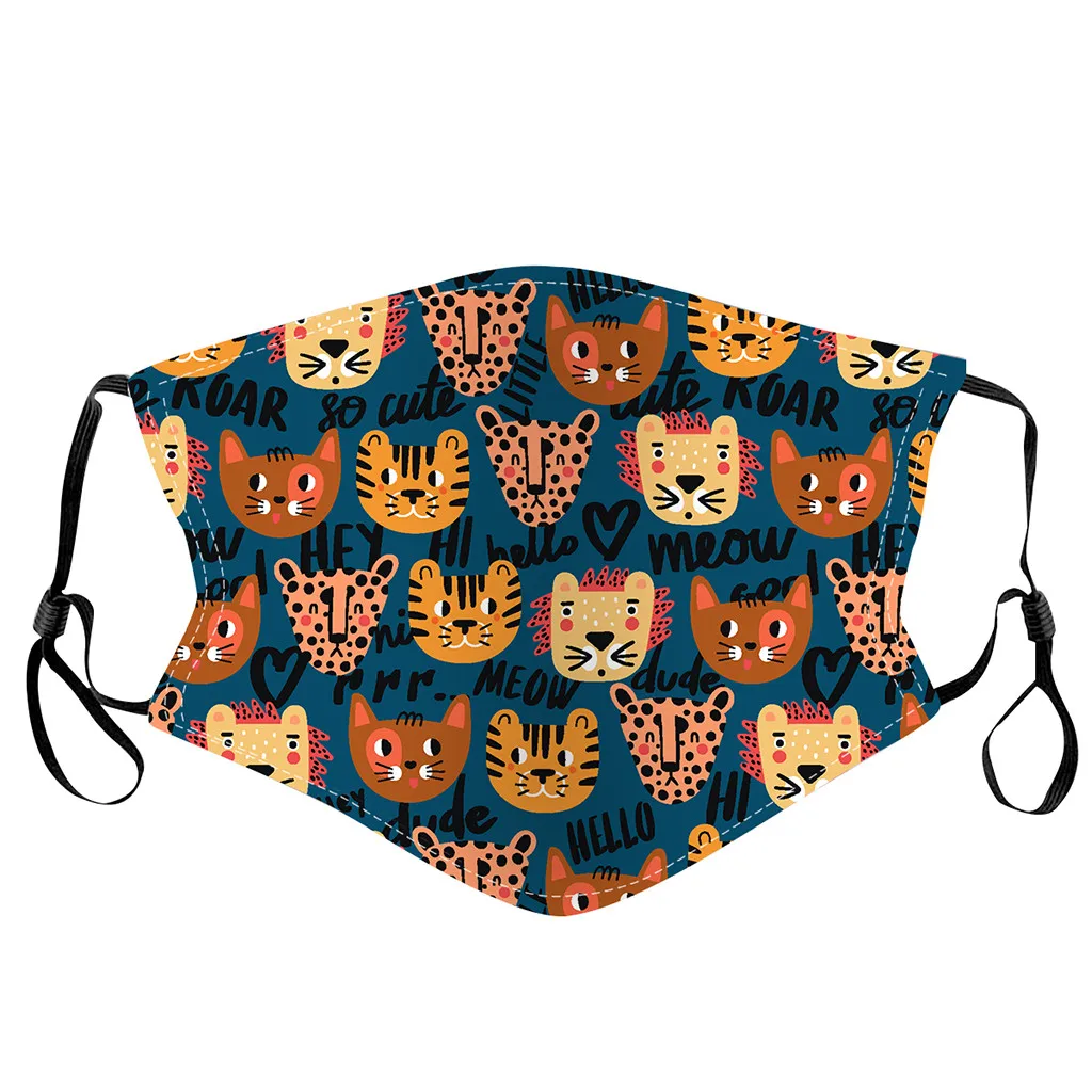 Мультяшная маска для детей чехол лица хлопковая моющаяся дизайнерская дышащая