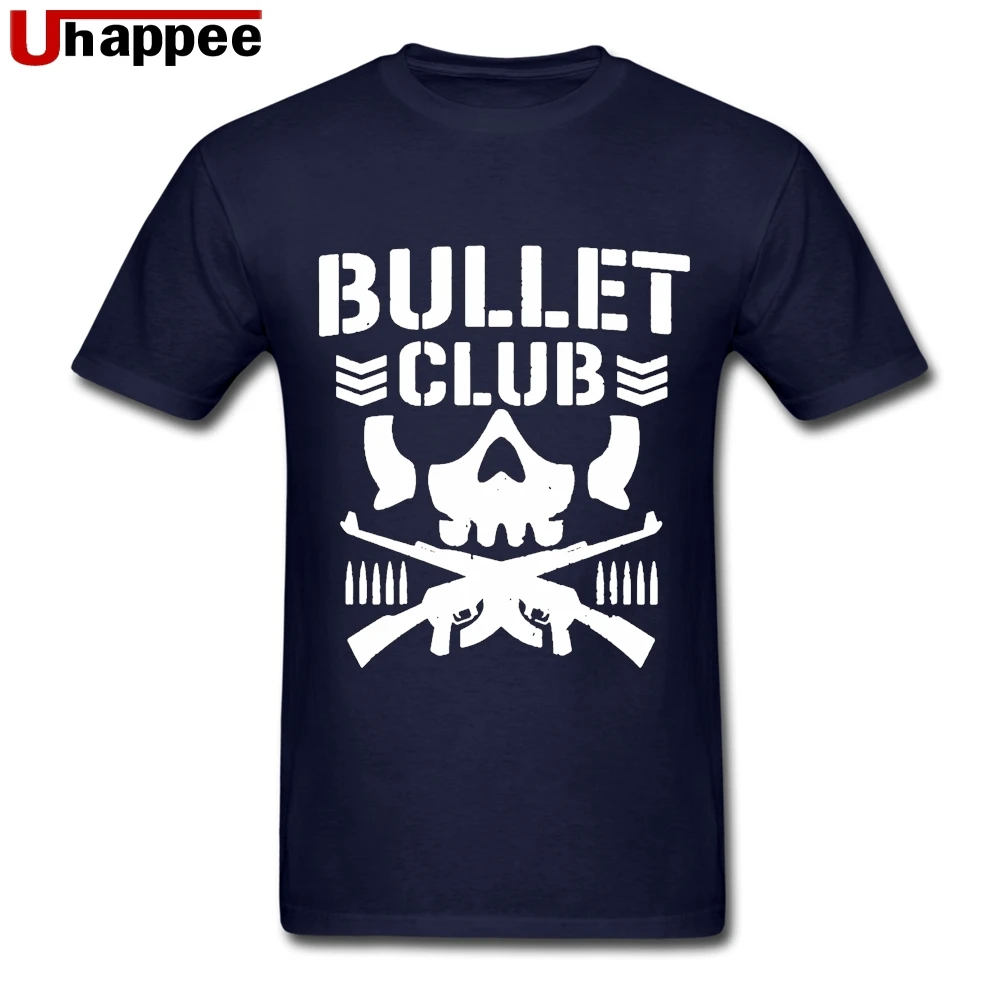 Брендовые футболки по индивидуальному заказу Bullet Club Guys с коротким рукавом и круглым вырезом Мягкие хлопковые рубашки для мужчин Boyfriend простой модный стиль - Цвет: Navy