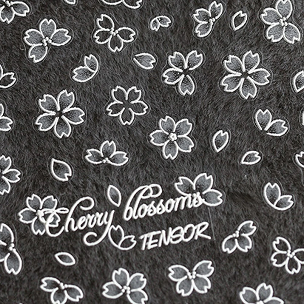 

Sakura Flower Nail Stickers Frosted Thin Transparent Embossed Japanese Adhesive Nail Art Stickers Decals