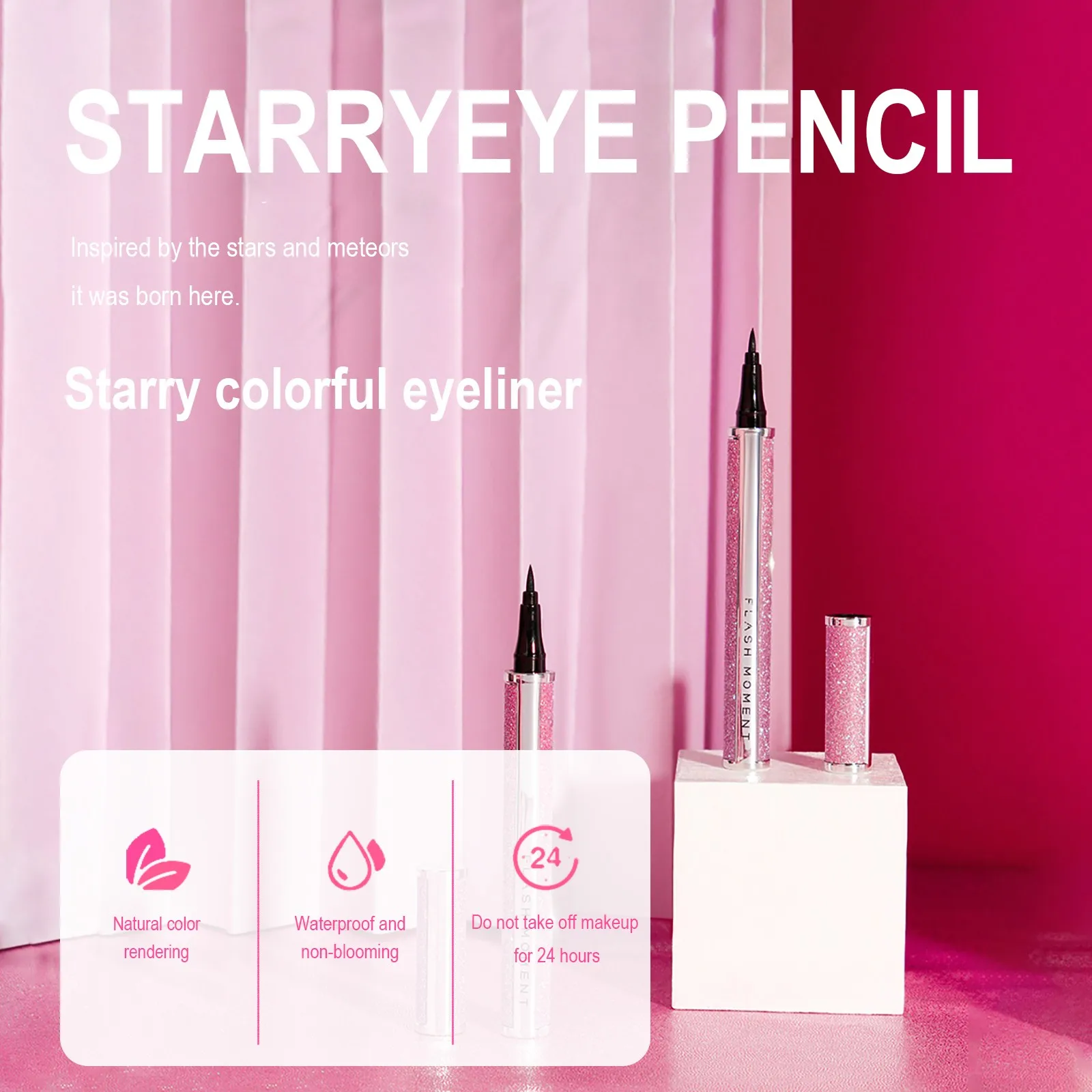 Жидкая подводка для глаз flashinstant быстросохнущая с ярким небом стойкая