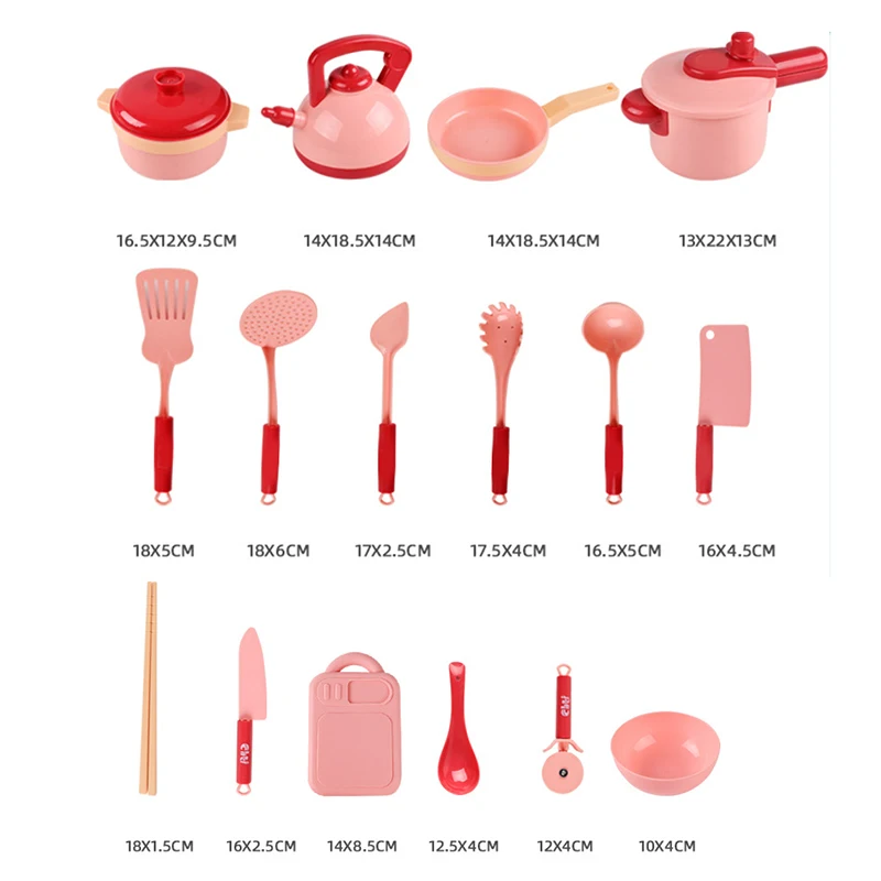 

Hot Play House Kitchen Toy Set Plastic Kids Simulation Cooking Set Cutting Vegetables Mini Pots and Pans Set Girls, Boys DO2