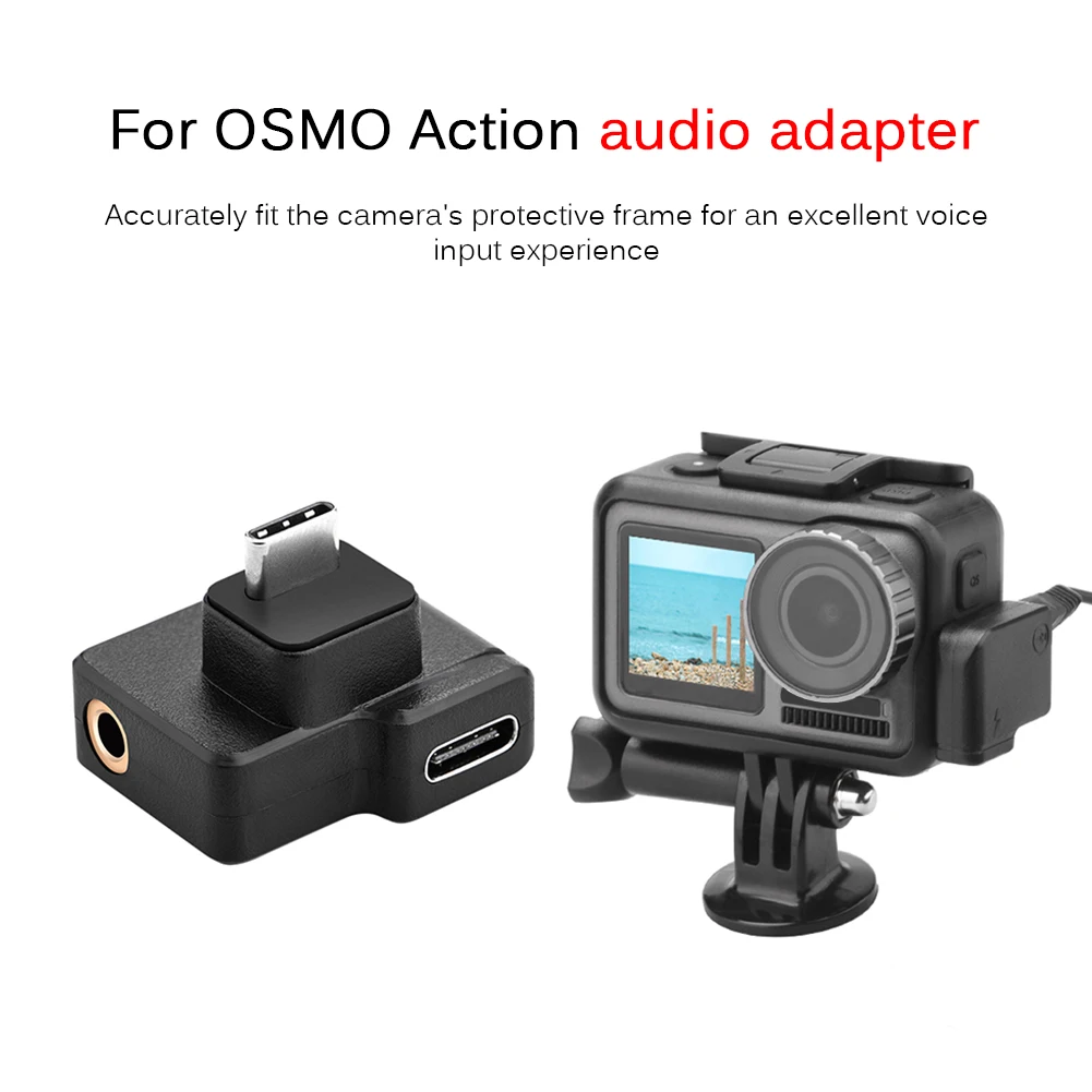 

USB Type C Male to Female Classic Colors Simple Enduring 3.5mm Microphone Audio Adapters for DJI OSMO ACTION