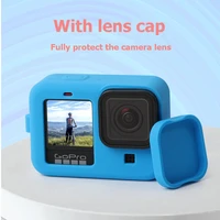 for gopro 9 silicone case anti drop protective shell with lens coverlanyard for gopro hero 9 black sports camera accessories