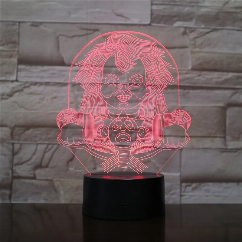 

Horror Doll 3D Led Lamp Lovely Reward for Infant Pretty Deco Color Changing with Remote Table Night Ligh Smart Phone Control