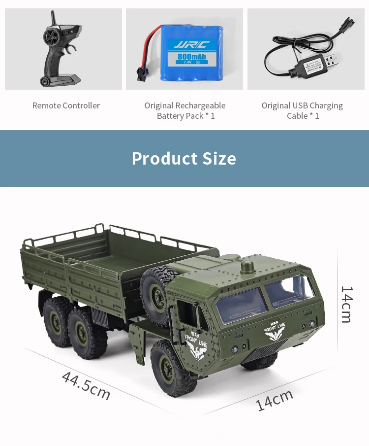 New Remote Control Car 1:16 2.4Ghz RC Truck Shock Absorption 6-Wheel Transportable Items Driving Simulation Off-Road Vehicle Toy | Игрушки и