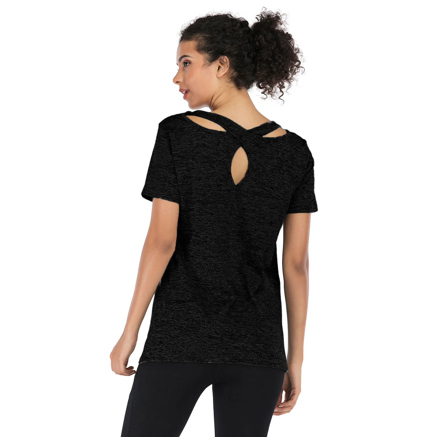 Женский спортивный топ 2021 женская футболка с коротким рукавом для фитнеса