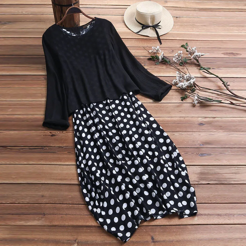 JAYCOSIN Женский комплект одежды в горошек из двух предметов пуловер с длинным