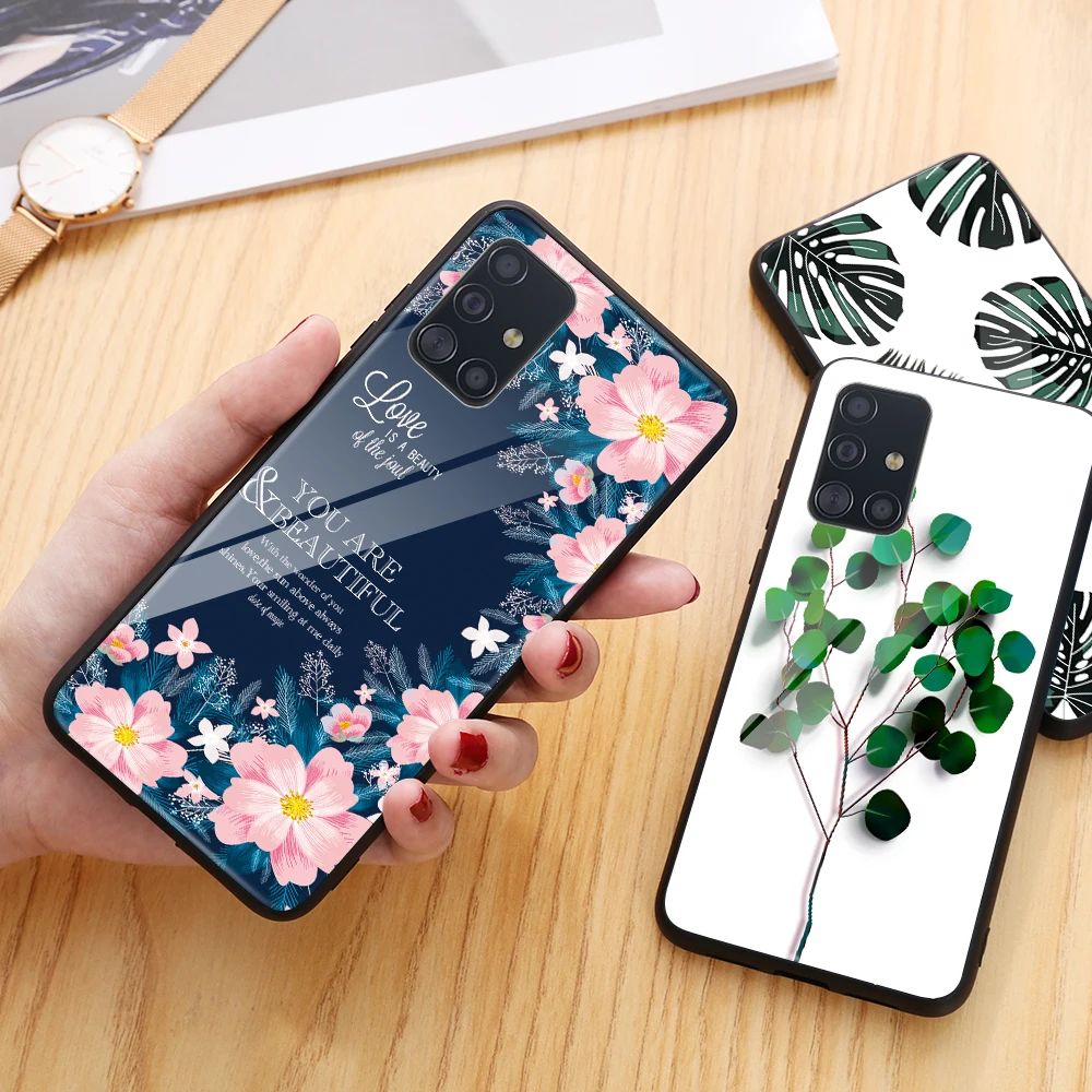 Чехол из закаленного стекла с рисунком звездного неба для Samsung Galaxy S20 Plus