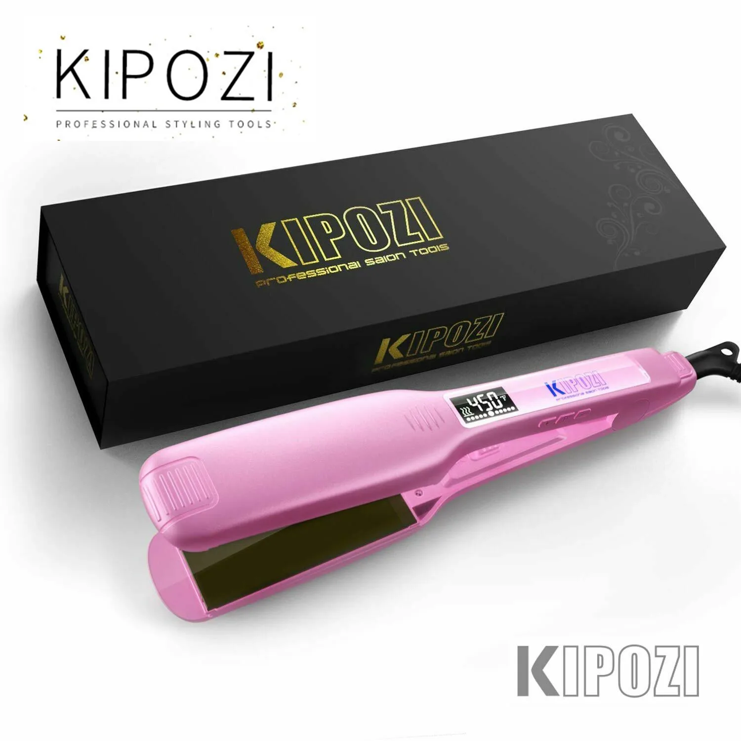 Выпрямитель KIPOZI с ЖК дисплеем профессиональный утюжок для волос мгновенным