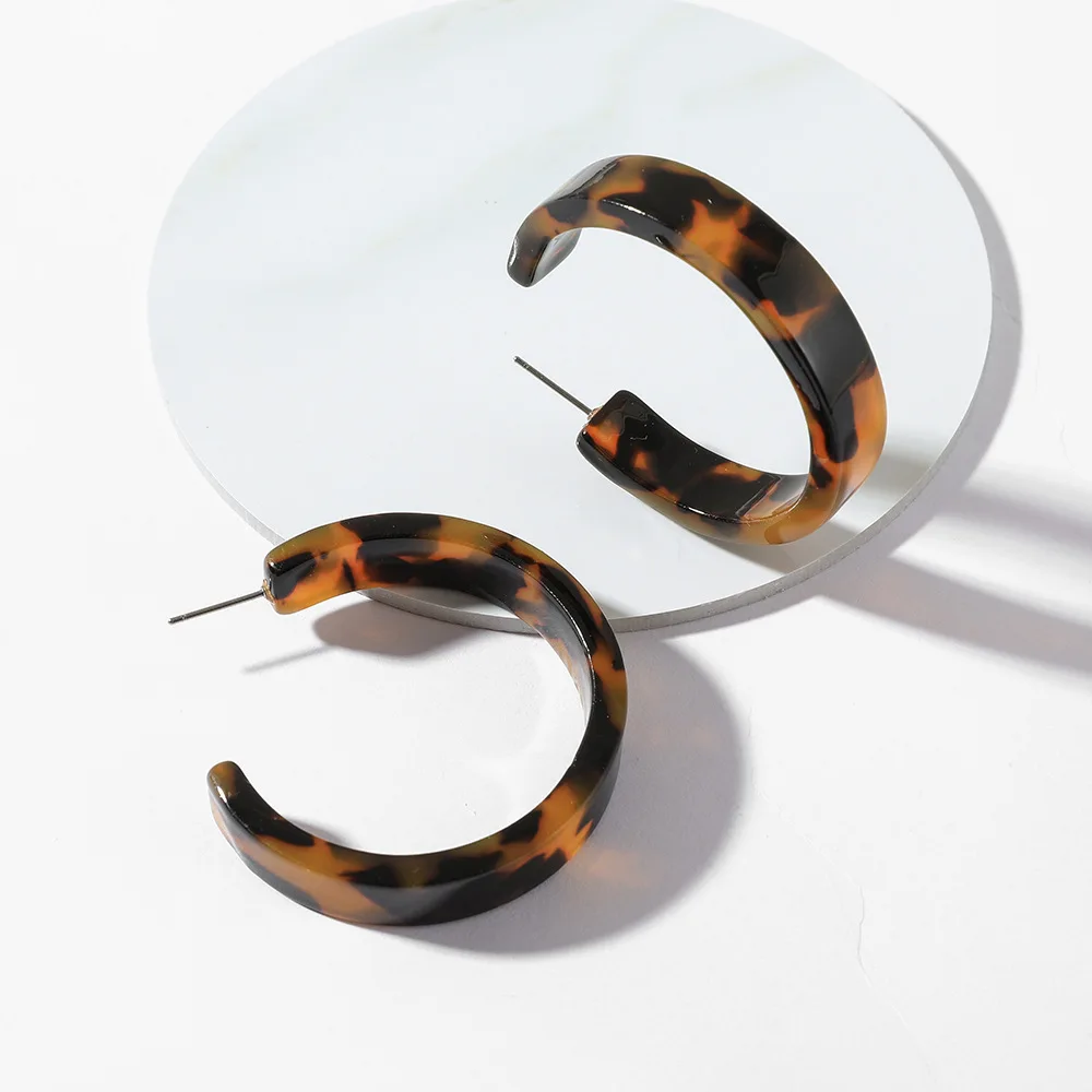 Женские акриловые серьги-кольца Za простые круглые геометрические из смолы