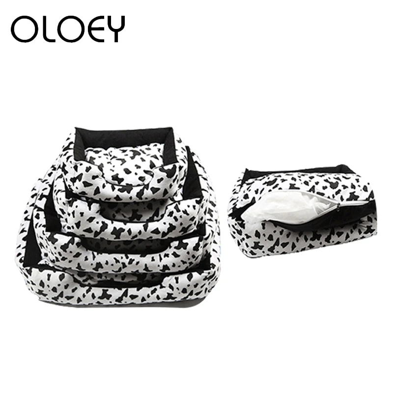 Коврик-кровать для собак мягкое удобное теплое съемное одеяло сна с коровьим