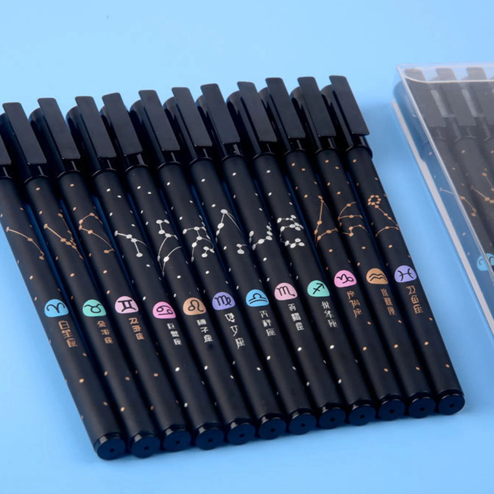 

12Pcs/Set Constellation Gel Pens 0.5mm Black Ink Pen Quick Drying Smooth Writing for Office School Exam Stationary Supplies