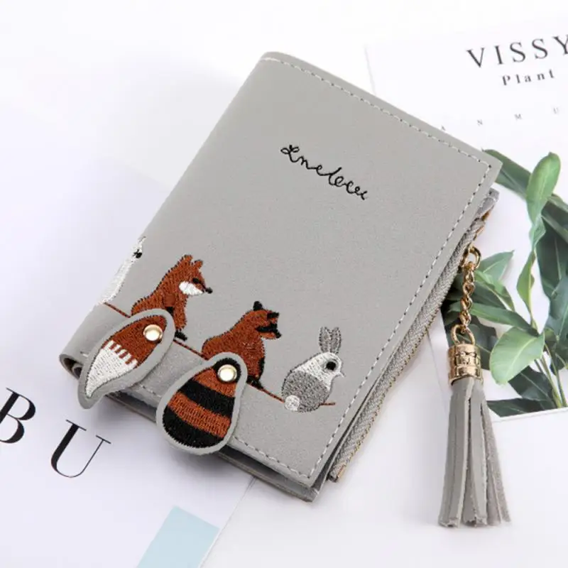 Лидер продаж новый женский кошелек с милыми мультяшными кисточками короткий