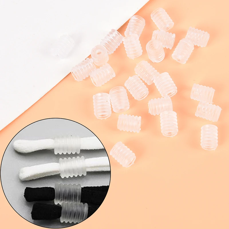 

25/50/100 Pcs Adjustment Silicone Plug Ear Rope Anti-slip Buckle Drawstrings Elastic Cord Stopper Buckles For Sewing Crafts DIY