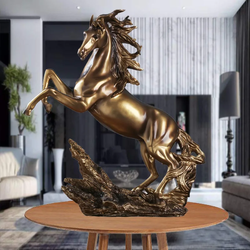 Strongwell Античная Медь лошадь статуи счастливый талисман фигурки Изделия из смолы