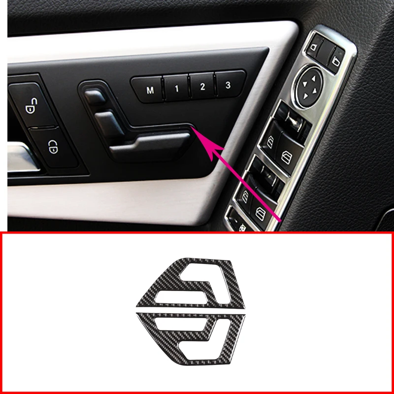 

2 шт. мягкий чехол из углеродного волокна и автокресло кнопка декоративная рамка для Mercedes benz C Class W204 2007-2013 Аксессуары левым