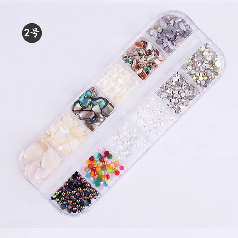 CHNRJML 12 видов цветов/набор неправильной раковины для ногтей блестки хлопья камни