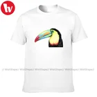 Футболка с туканом, модная, 100% хлопок, с короткими рукавами, футболка с принтом, Пляжная футболка для мужчин, большие размеры