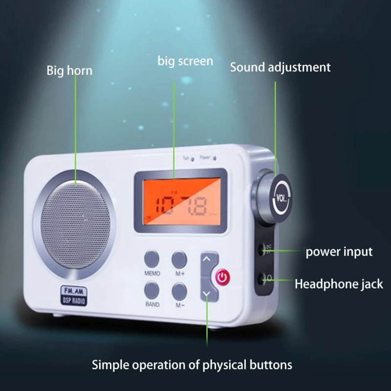 Карманный AM FM радиоприемник ЖК дисплей цифровой динамик музыкальный инструмент